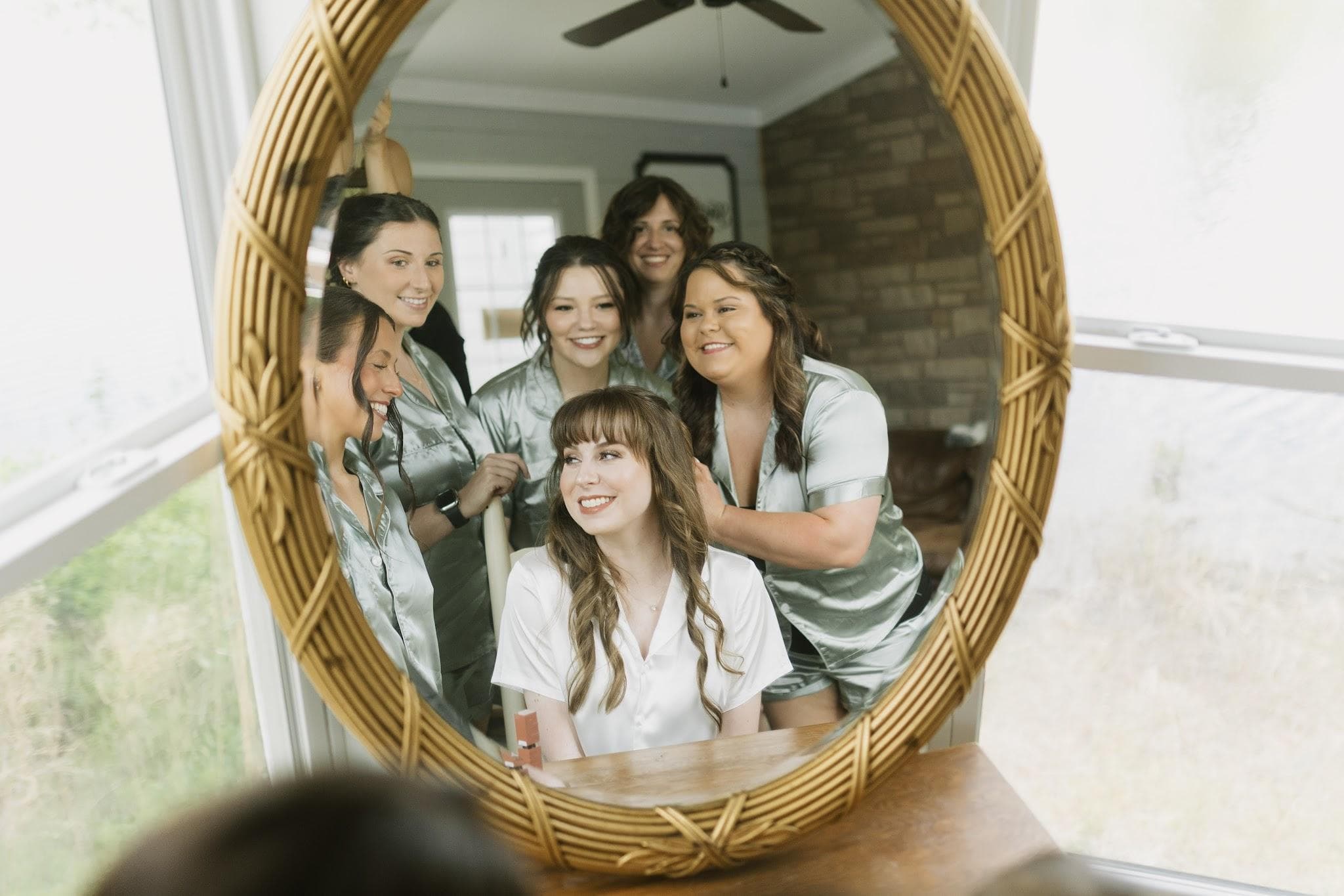 Jessica with her bridesmaids on her wedding day