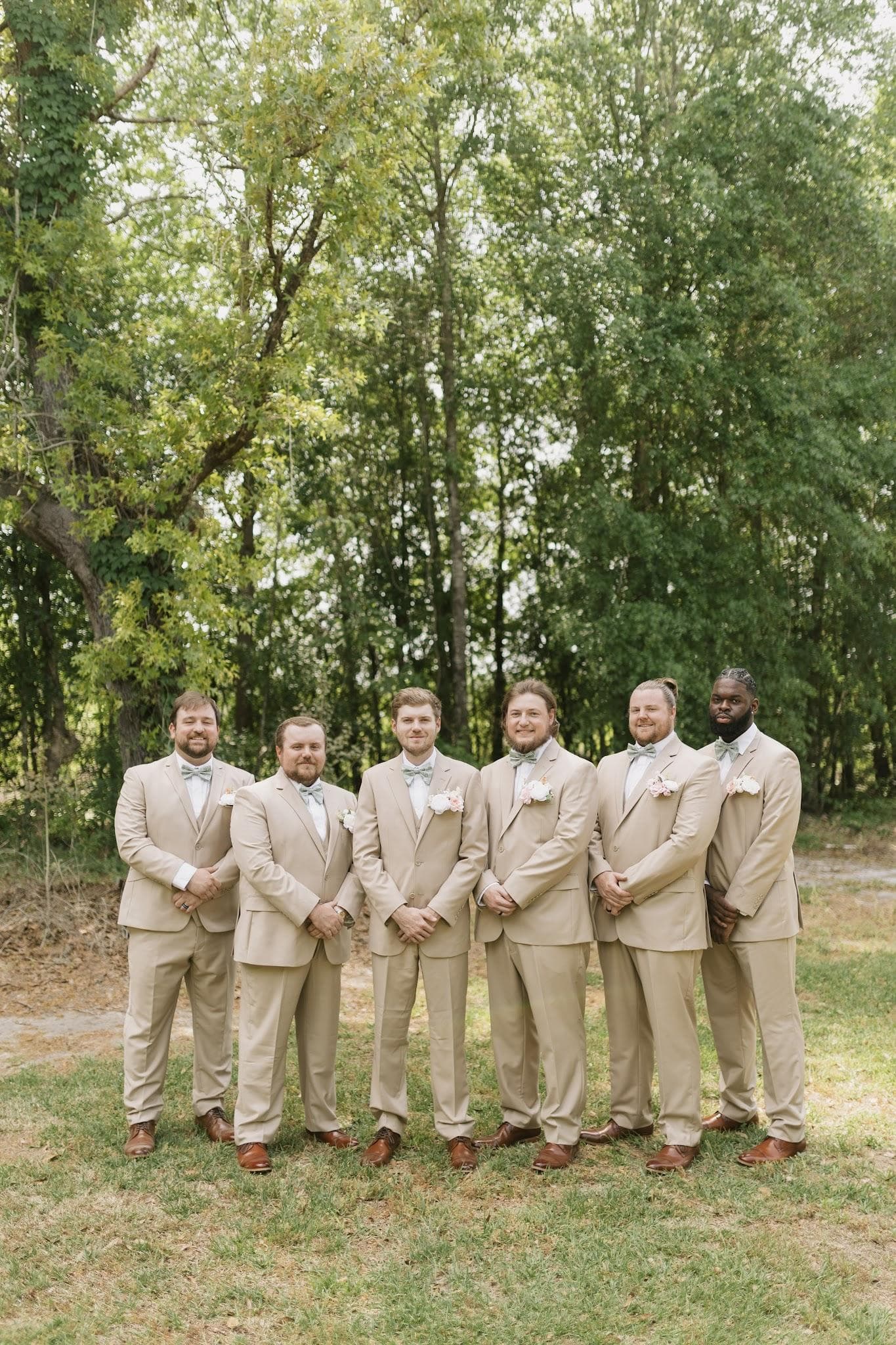 Groomsmen celebrating on the wedding day