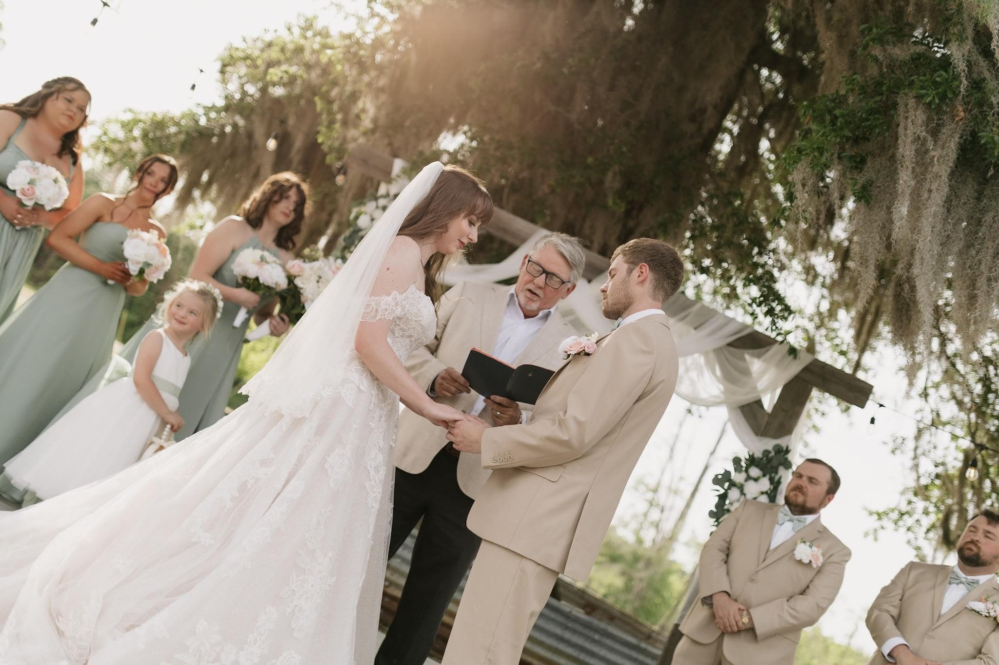 Jessica and Gage wedding portraits at the pond